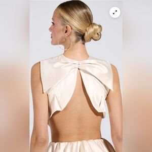 Akira Elegant Cream Open-Back Top